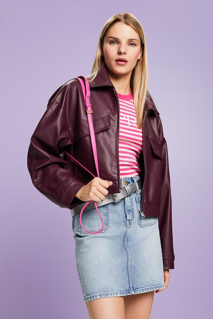 Oversize-Blouson in Lederoptik