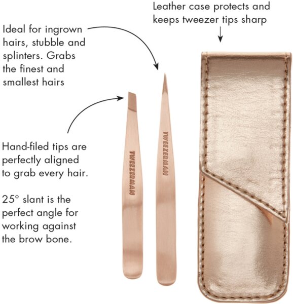 Tweezerman Petite Tweeze Set - Petite Pinzetten, Rose Gold Pinzette