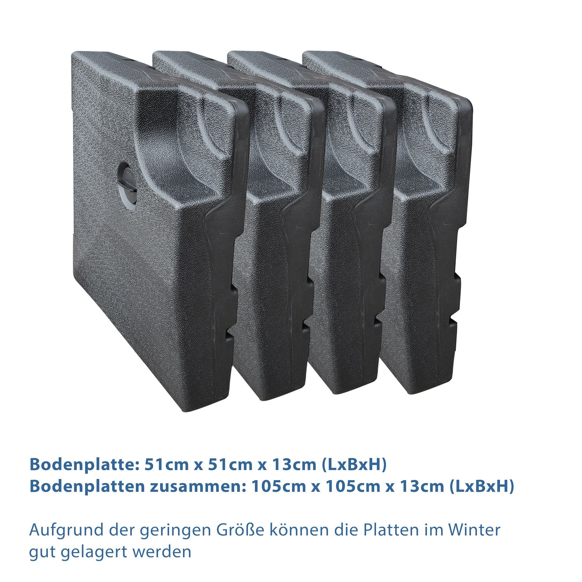 osoltus Bodendübel osoltus Einlegeplatten Ampelschirm Kreuzfuß befüllbar 92kg