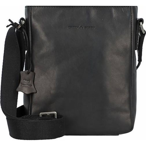 Greenburry Pure Black Umhängetasche Leder 17 cm