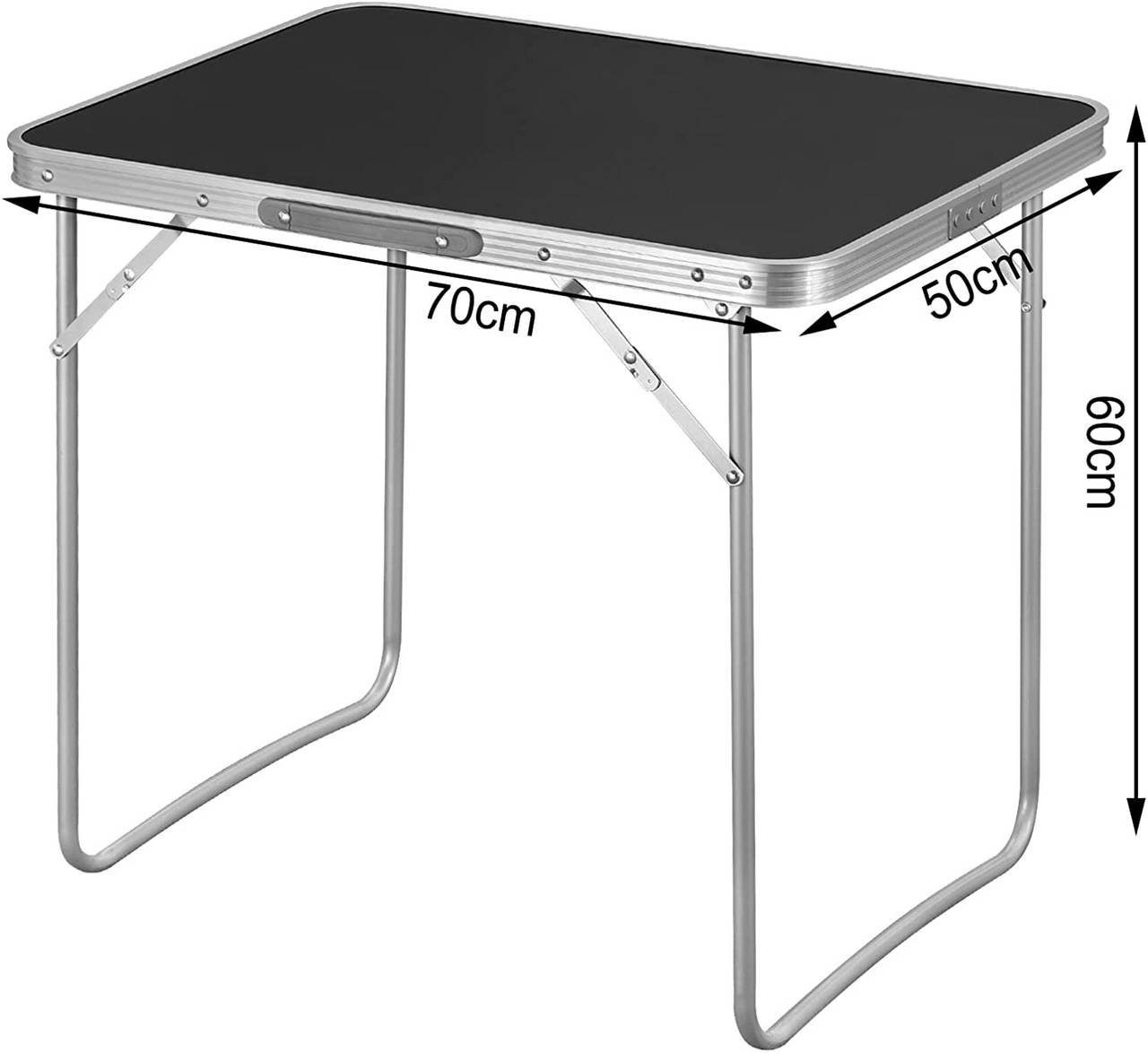 Woltu Campingtisch (1-St), mit Griff, zusammenklappbar aus Alu und MDF