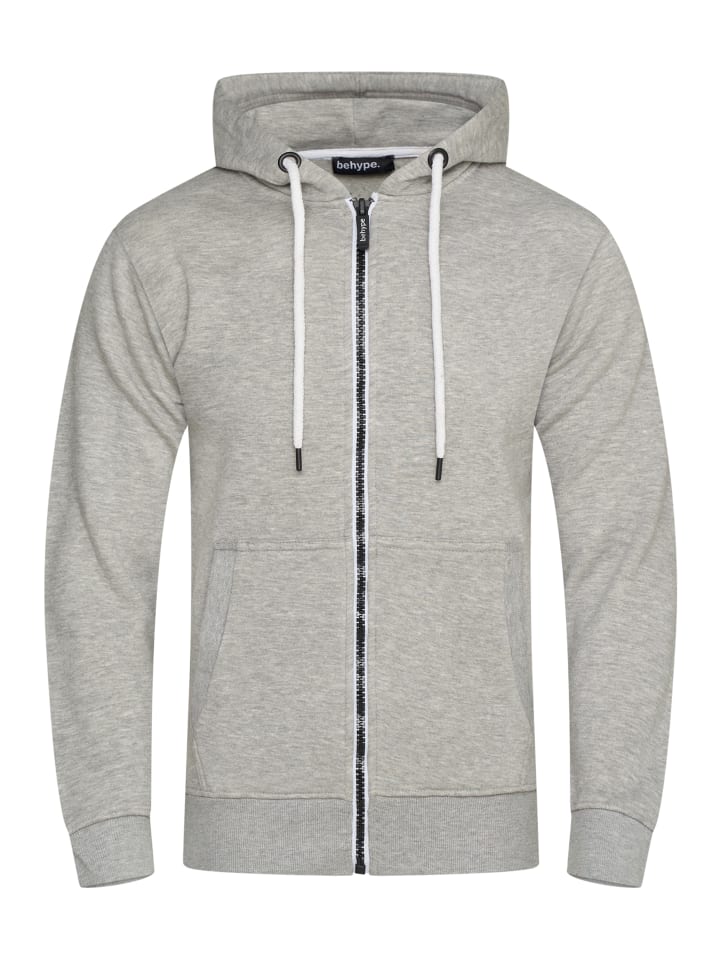 behype Sweatjacke - BHSADAO Hoodie Weicher Kapuzenpullover Sweatshirt in Hellgrau günstig kaufen