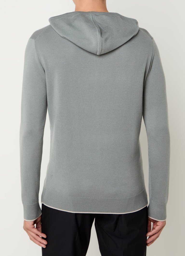 Boggi Milano Fine-knit wool blend sweater with hood
