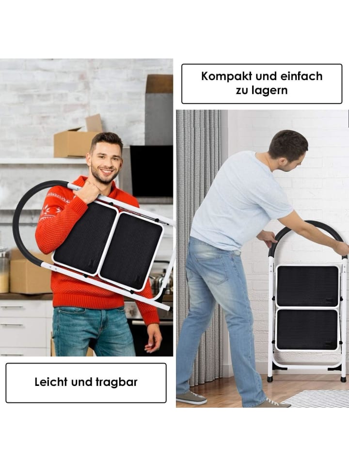 COSTWAY Trittleiter 2-Stufen in Schwarz günstig kaufen onesize