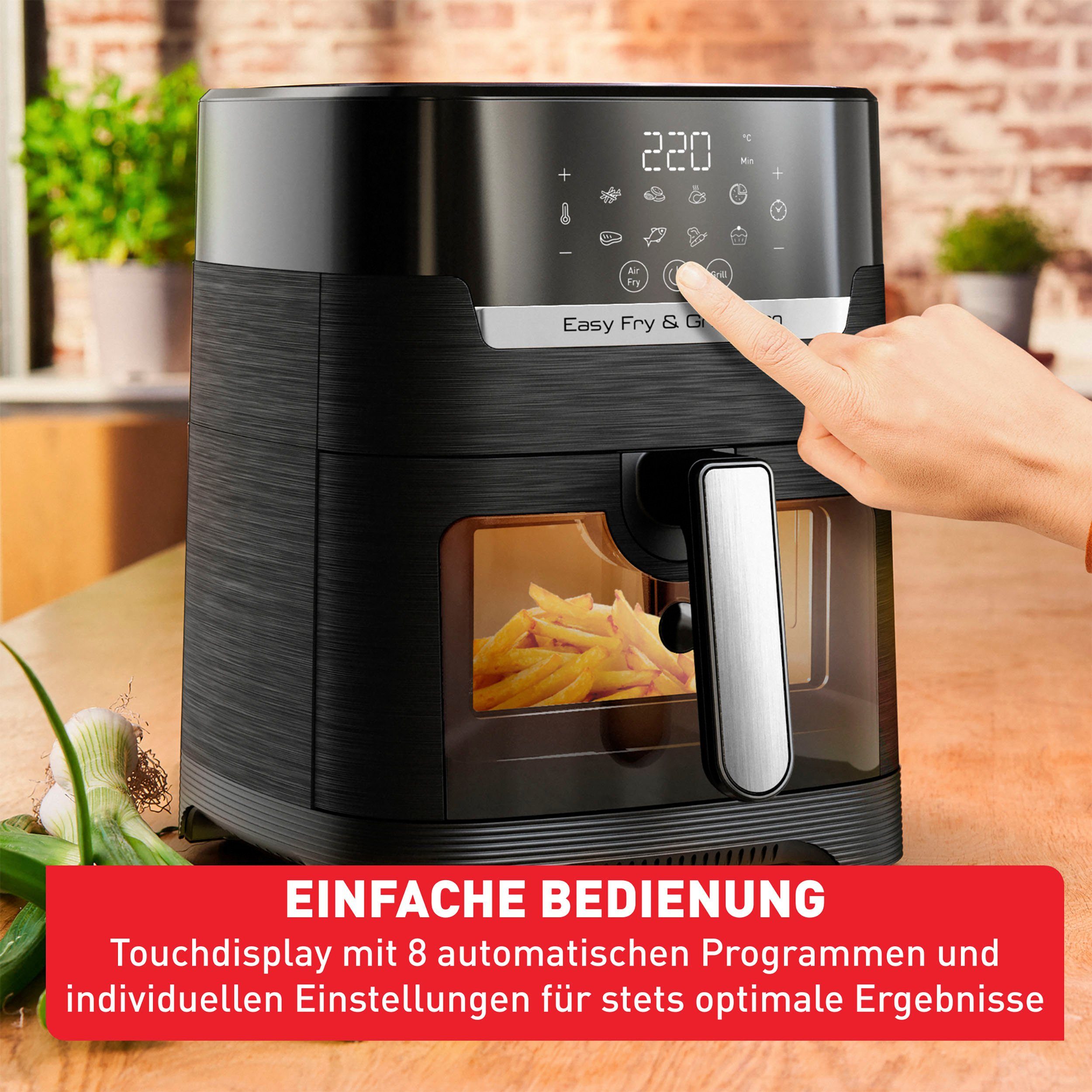 Tefal Heißluftfritteuse EY5068 Easy Fry & Grill Vision, 1550 W