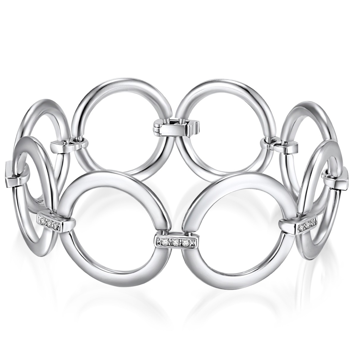 Armband Metall-Legierung verziert mit Kristallen von Swarovski® in Silber