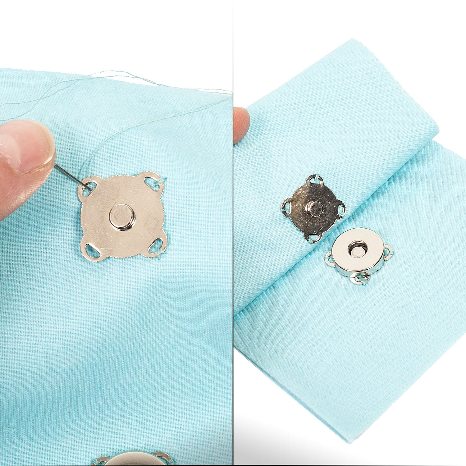 buttinette Magnet-Verschlüsse mit Ösen zum Annähen, 19 mm Ø, 4 Stück