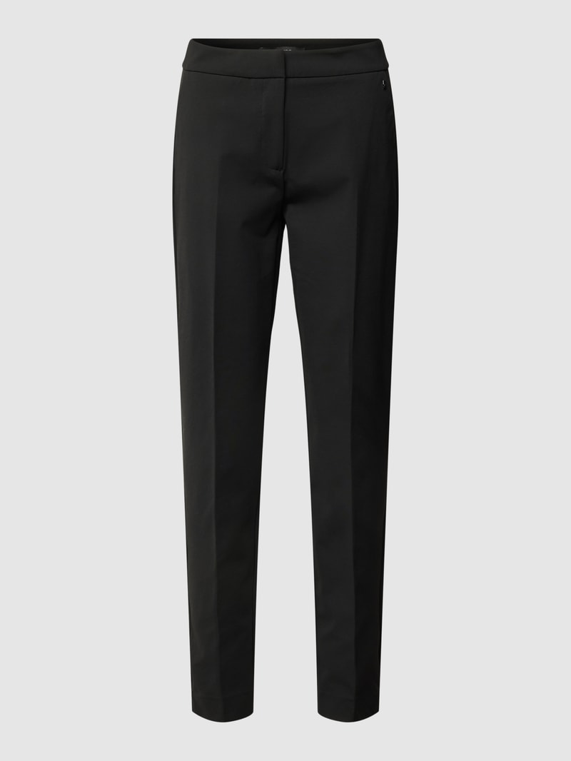Stoffhose mit Label-Detail in schwarz