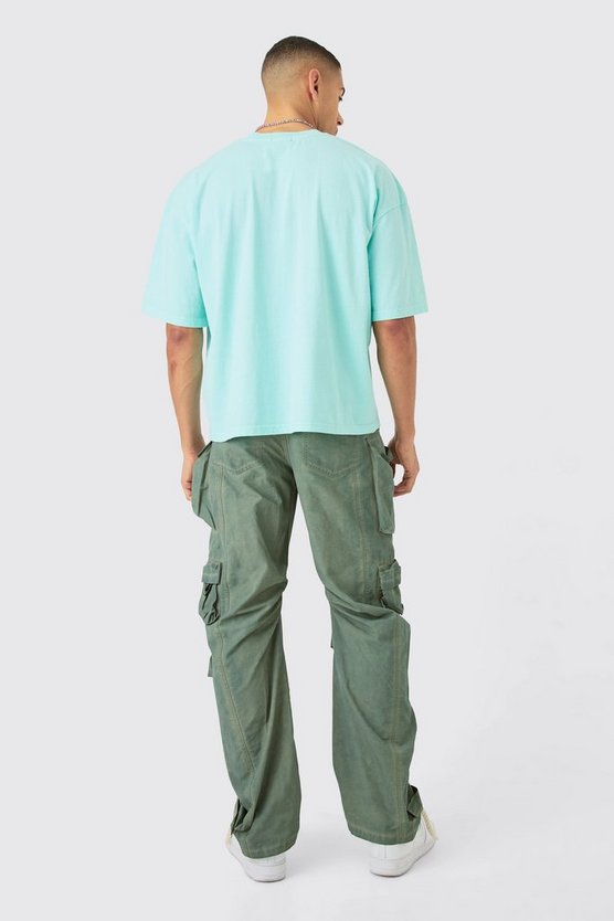 Kastiges Oversize T-Shirt mit Acid-Waschung