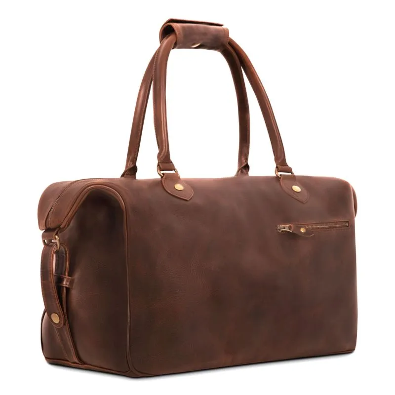 Buckle & Seam Leder Weekender Linwood - Braun \/ Blau