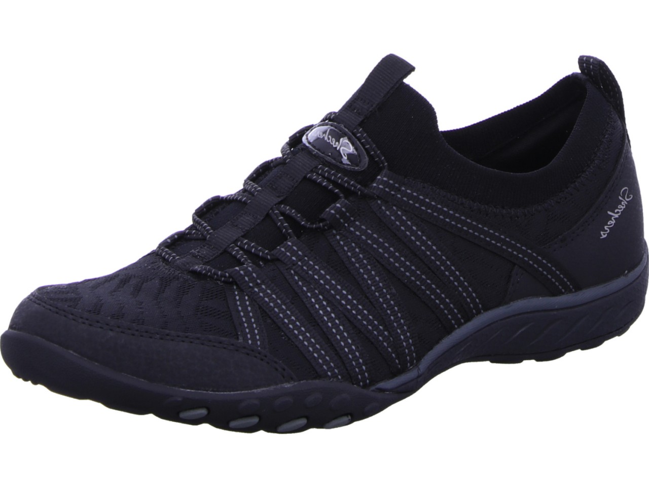 SKECHERS Sportliche Slipper schwarz Veganer Slip-On Sneaker