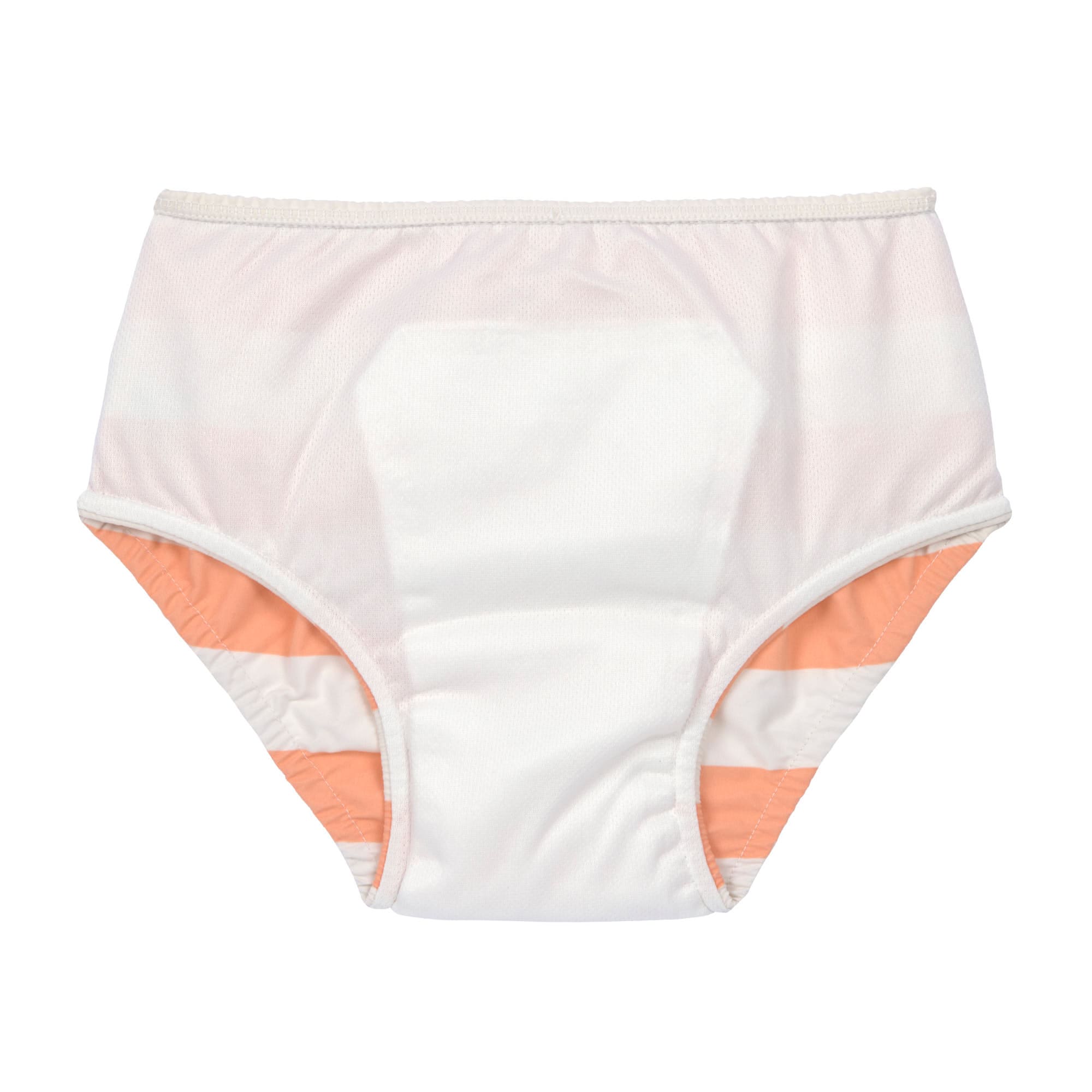 Schwimmwindel Baby - Block Stripes, Weiß Rosa Orange