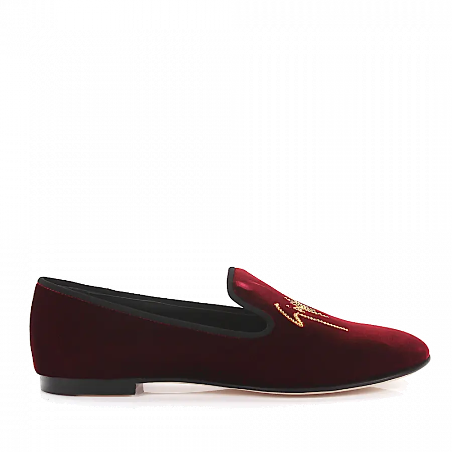 Giuseppe Zanotti - Mokassins Slipper Giuseppe Samt bordeaux - rot