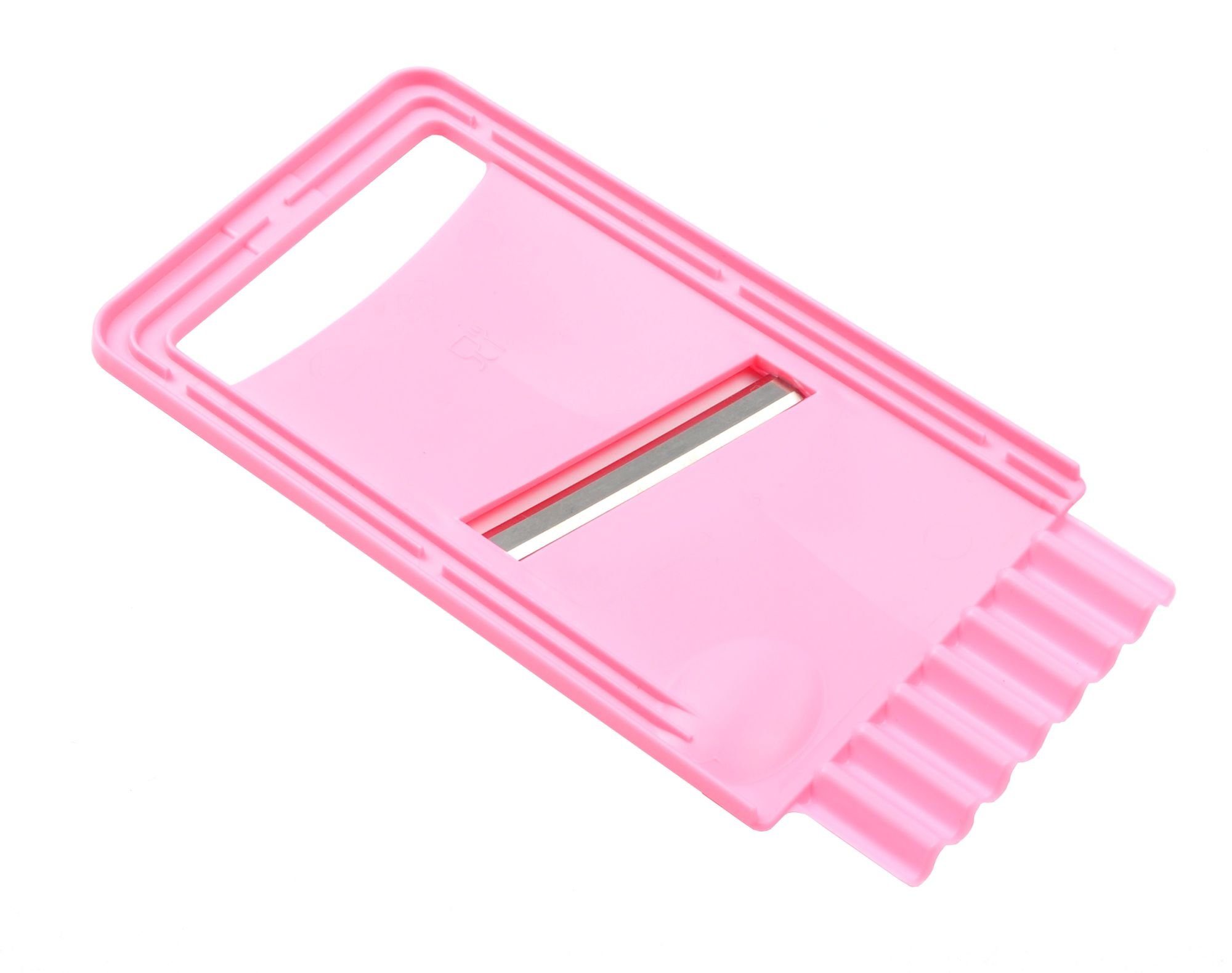 Buchsteiner Gemüsehobel, Kunststoff, (1-St), Gemüsehobel mit Hackvorrichtung in Rosa 17 cm, mit scharfem Messer