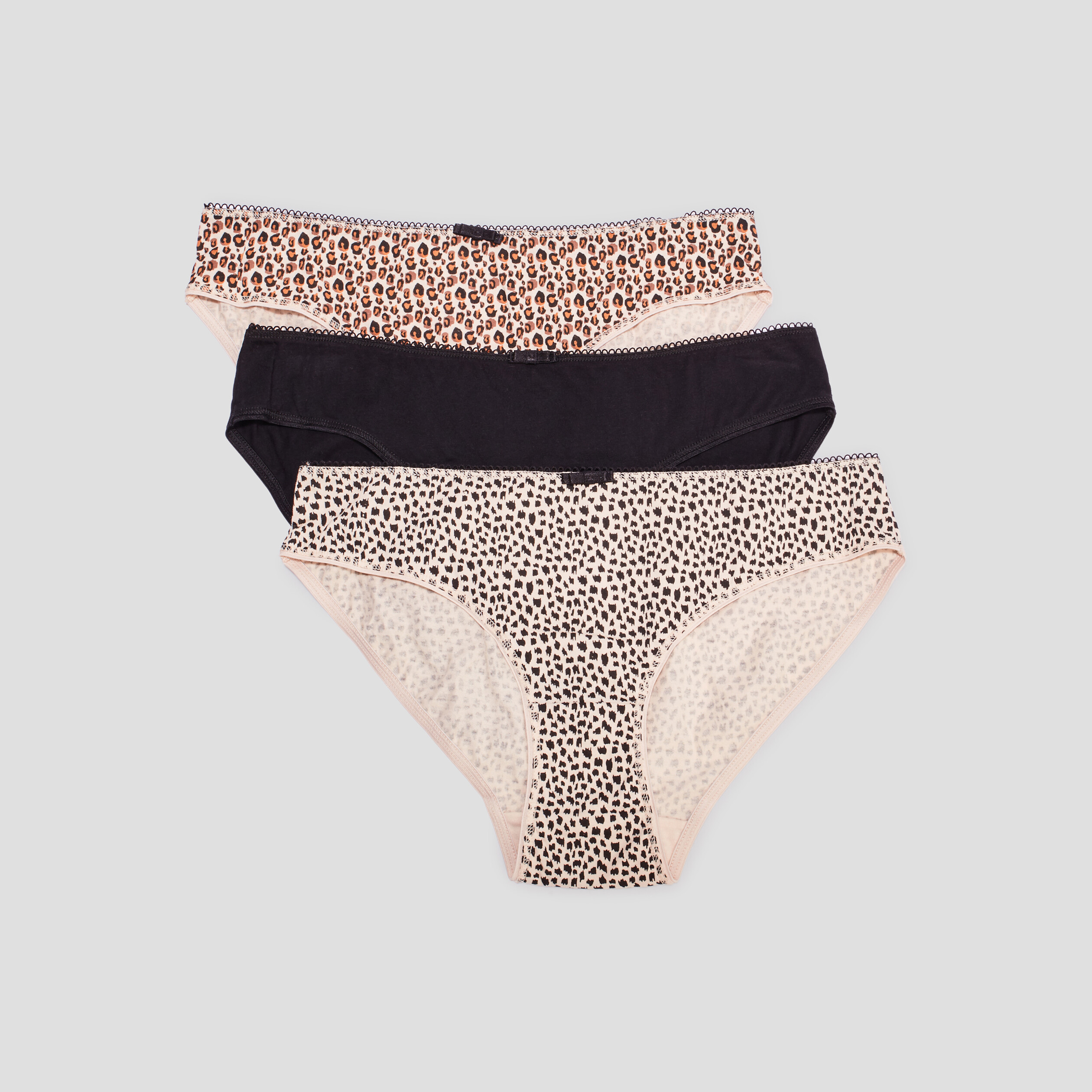 Lot 3 culottes coton noir femme | La Halle