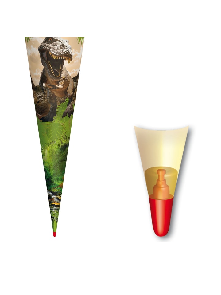 ROTH Set Schultüte groß Tyrannosaurus 70 cm mit Schleife in Bunt günstig kaufen onesize
