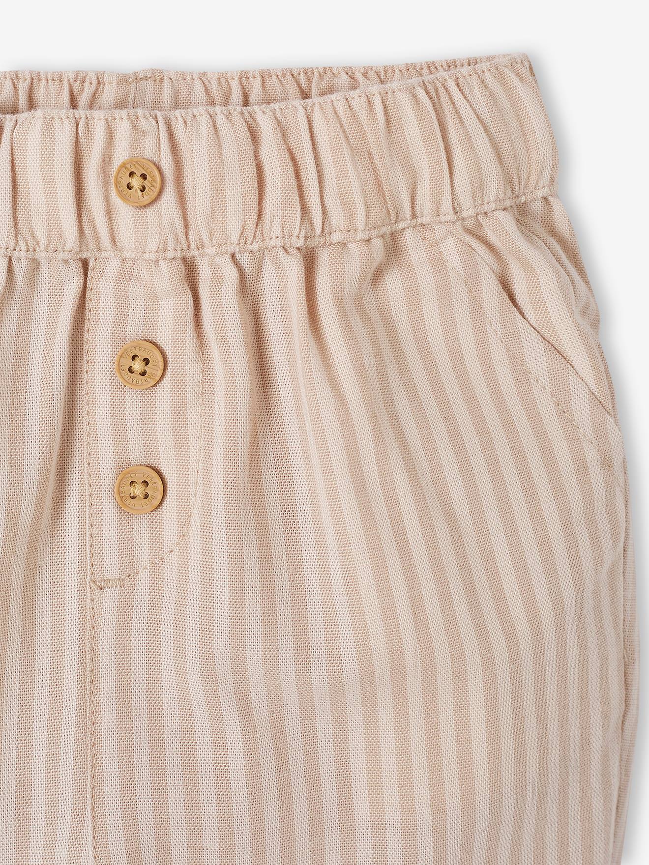 Vertbaudet Festliche Baby Hose mit Schlupfbund - sandfarben