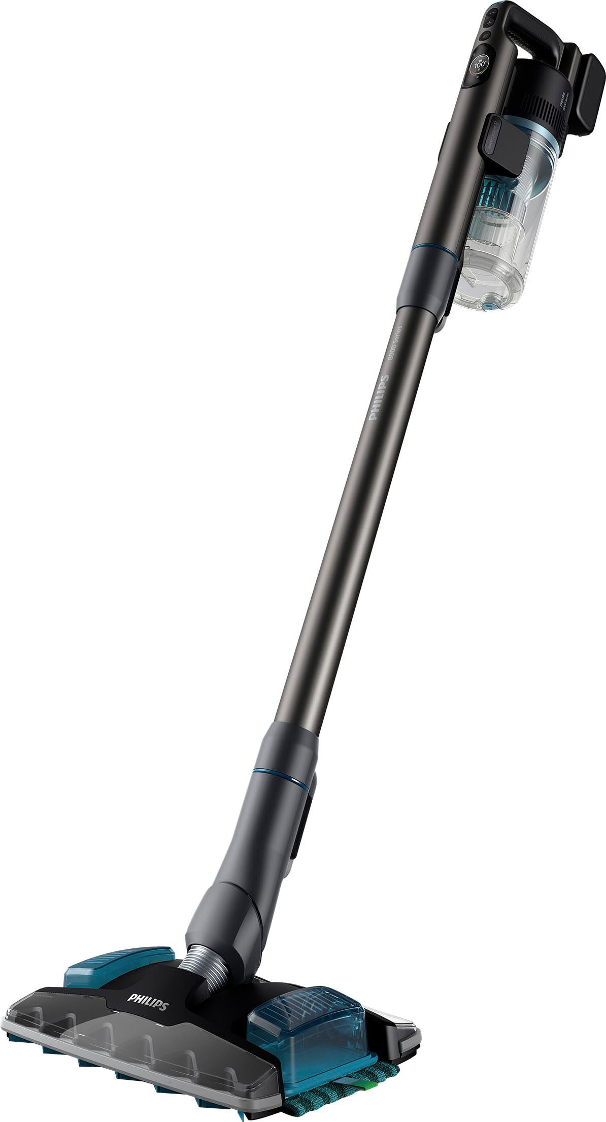 Philips Nass-Trocken-Akkusauger XC8055/01 Aqua Plus 8000 Series, 56,7 W, beutellos, mit PrecisionPower Smart-Düse, bis zu 80 Minuten Laufzeit