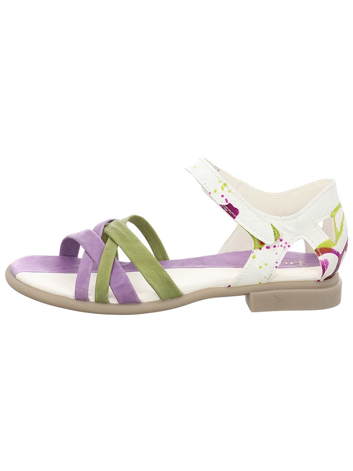 Think! Leder-Sandalen in Khaki/ Weiß/ Lila günstig kaufen