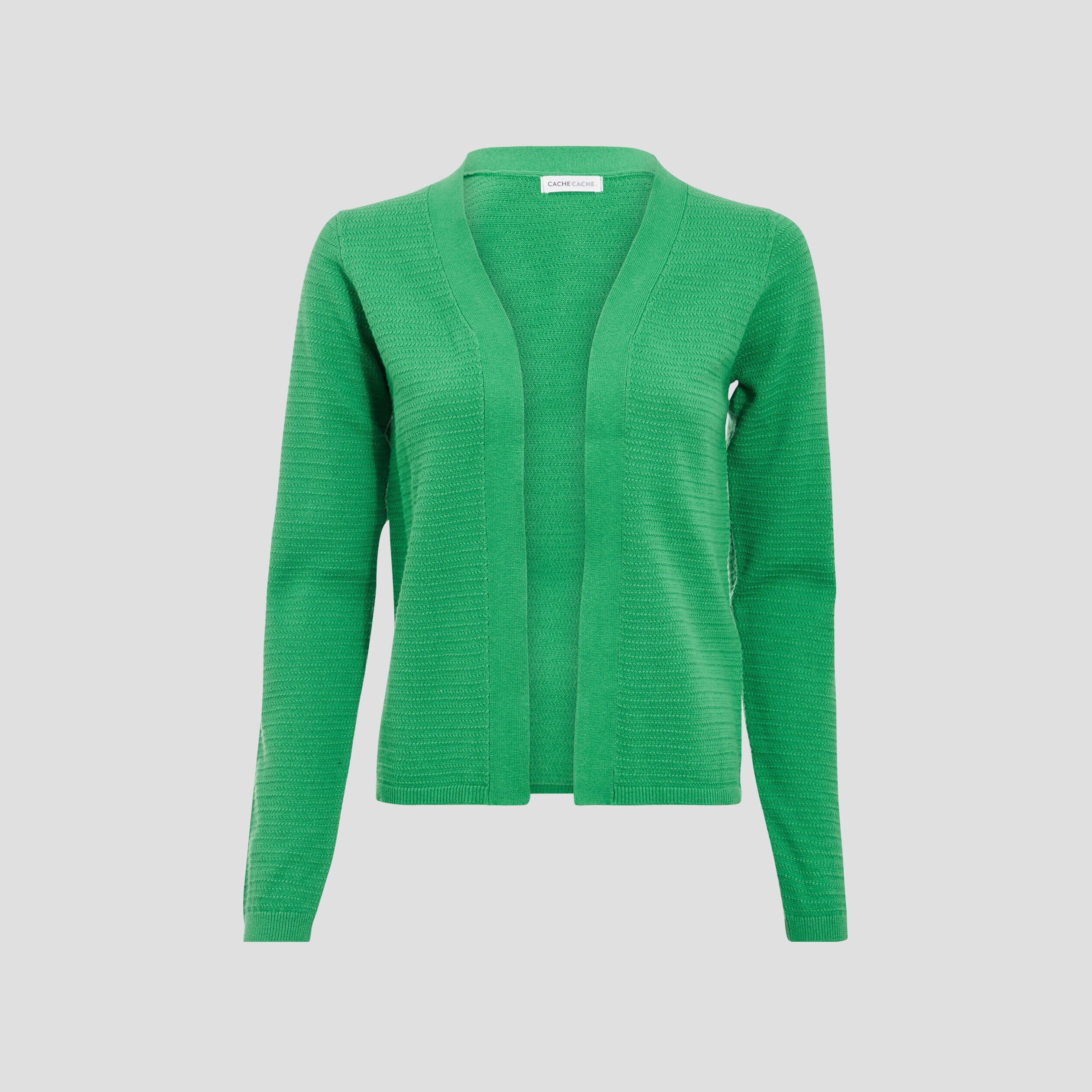 Gilet manches longues vert femme | Cache Cache