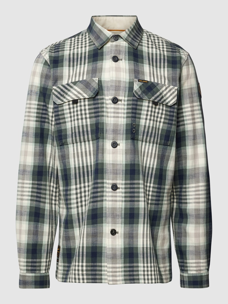 Regular Fit Freizeithemd mit Tartan-Karo in hellgrün