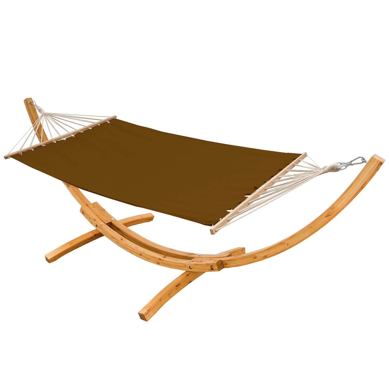 AMANKA 200x120 Hängematte braun mit Holzgestell