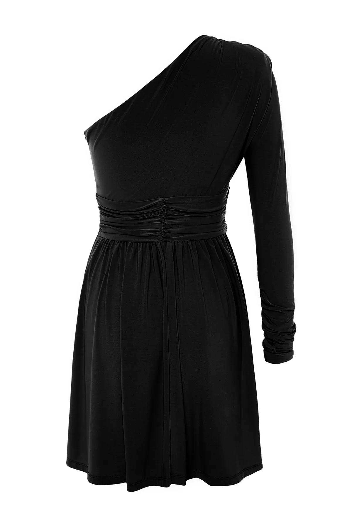 Trendyol Collection  Schwarzes, elegantes Abendkleid mit offener Taille/Skater-Fenster/ausgeschnittenem Strickdetail TPRSS23EL00032