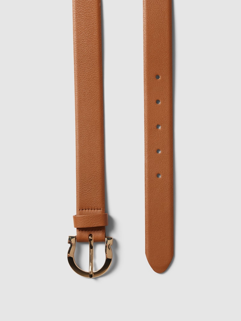 Gürtel aus Leder mit Dornschließe Modell 'Seta' in cognac