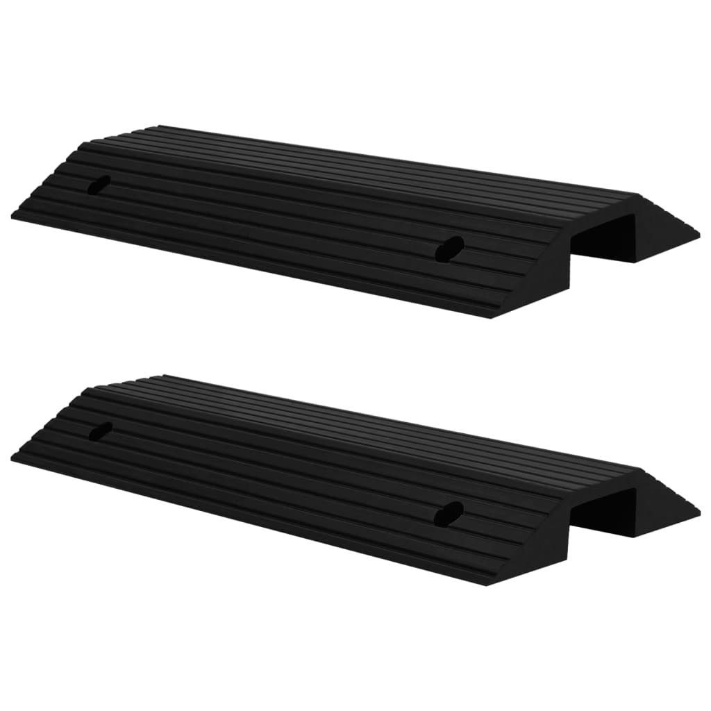 vidaXL Verkehrsschild Brückenschwellenrampe 2 Stk. 80x40x8 cm Gummi, (2 St)