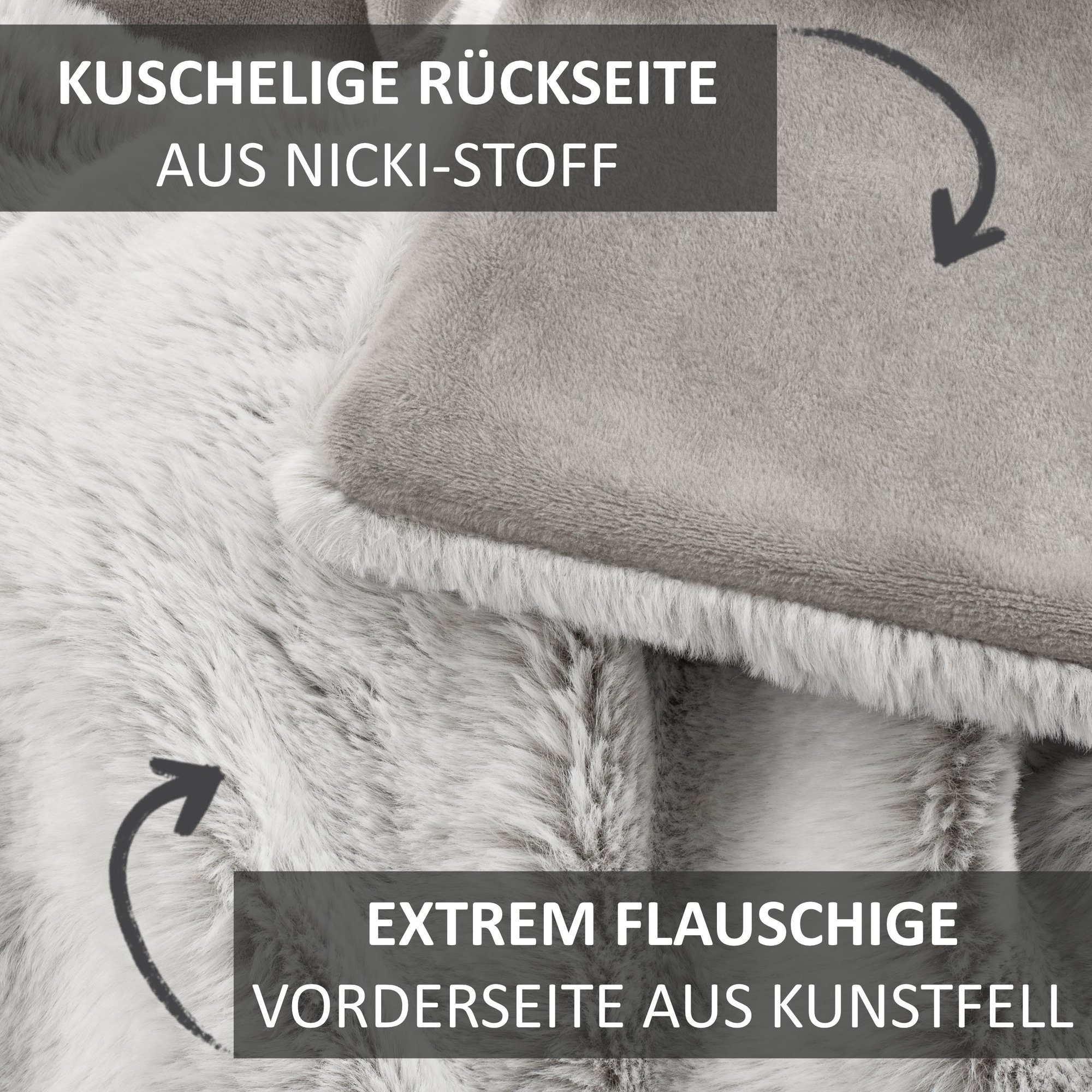 Wohndecke Kuscheldecke Felloptik 150x200 cm, BALOU Living