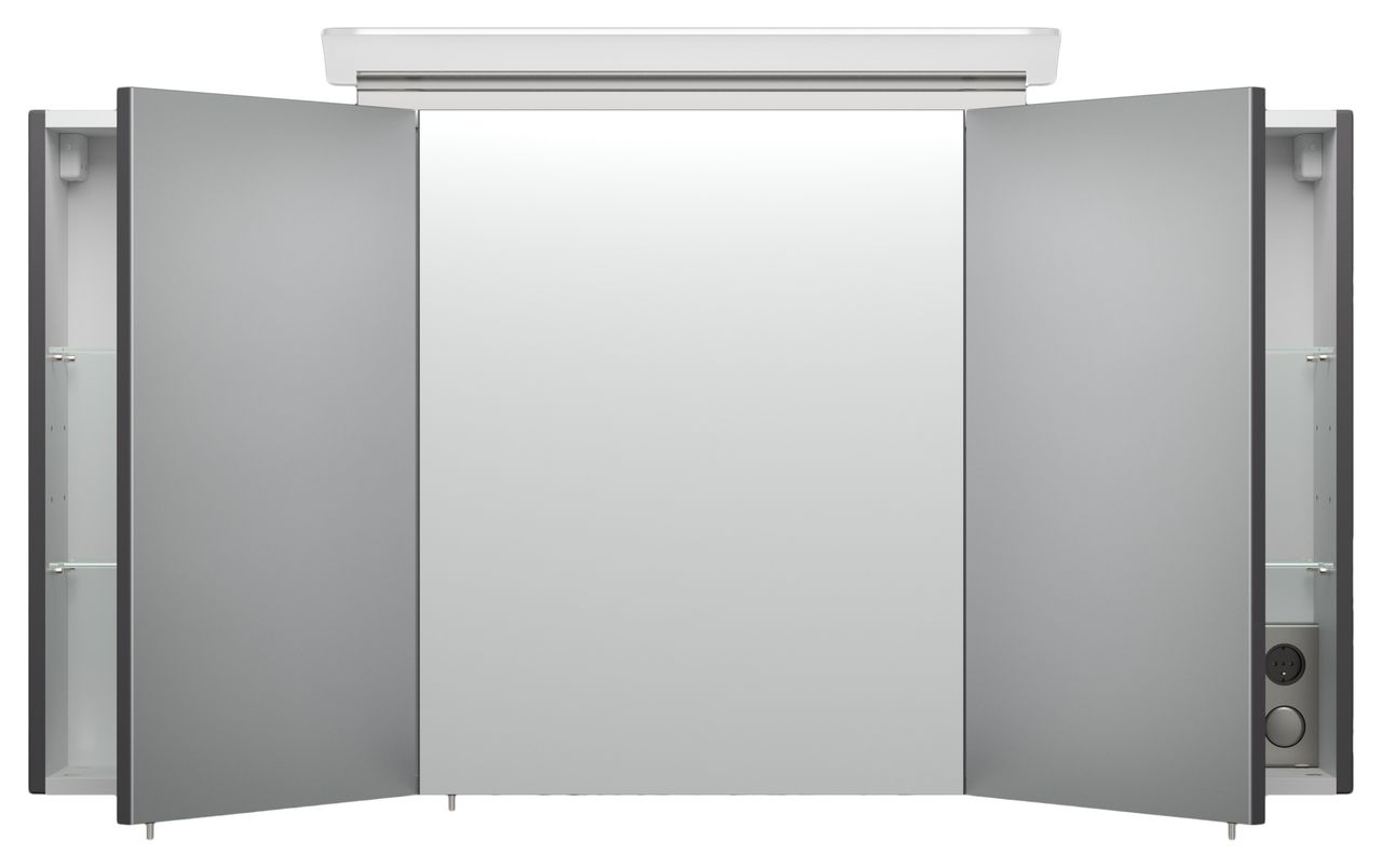 Posseik Badmöbel-Set Teramo 100 cm (4-teilig) anthrazit seidenglanz EEK: F