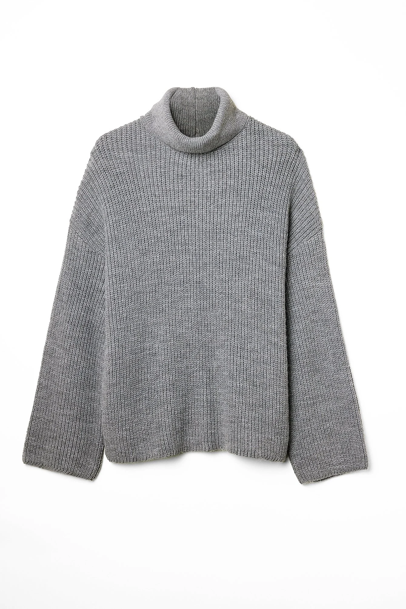 Langer Rollkragen-Strickpullover