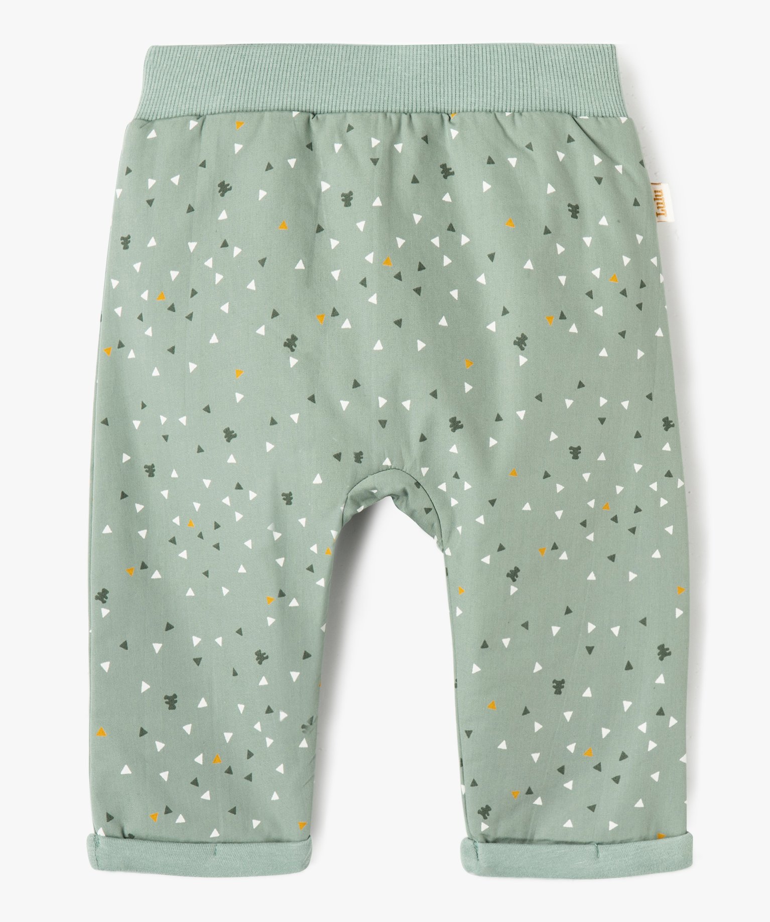 Pantalon bébé Garçon en toile imprimée doublée jersey -... vert clair | GEMO