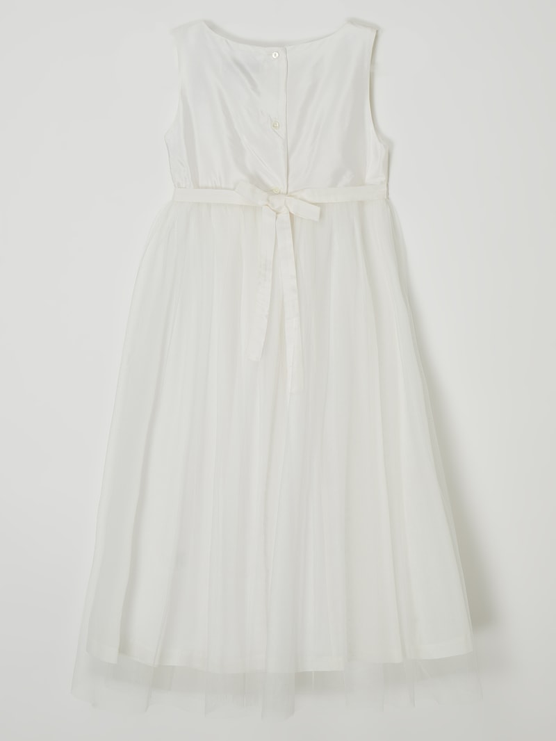Kommunionskleid mit Blüten-Applikationen in offwhite