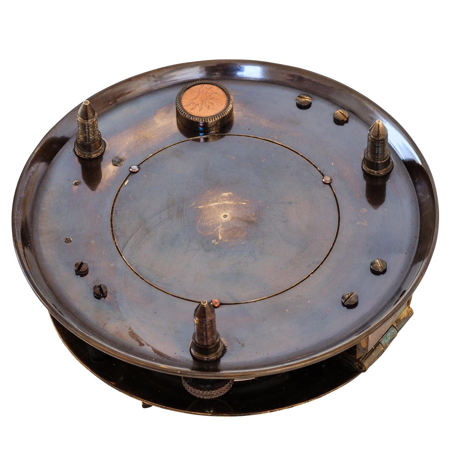 Aubaho Kompass Kompass Maritim Sonnenuhr Dekoration Messing Glas Antik-Stil Replik 13
