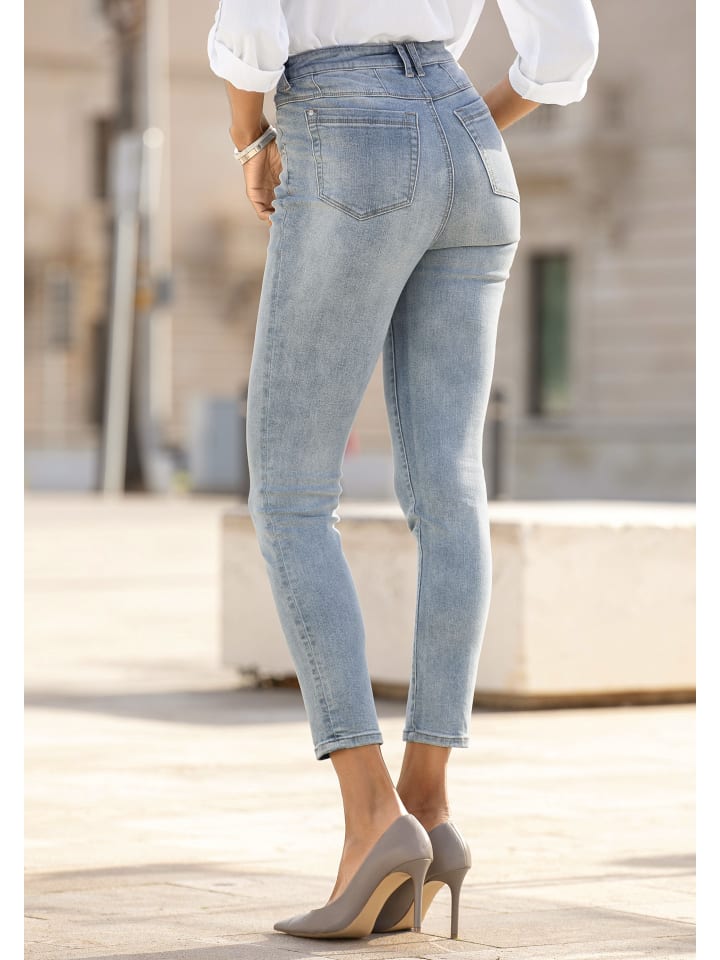 LASCANA Skinny-fit-Jeans in blue-washed günstig kaufen