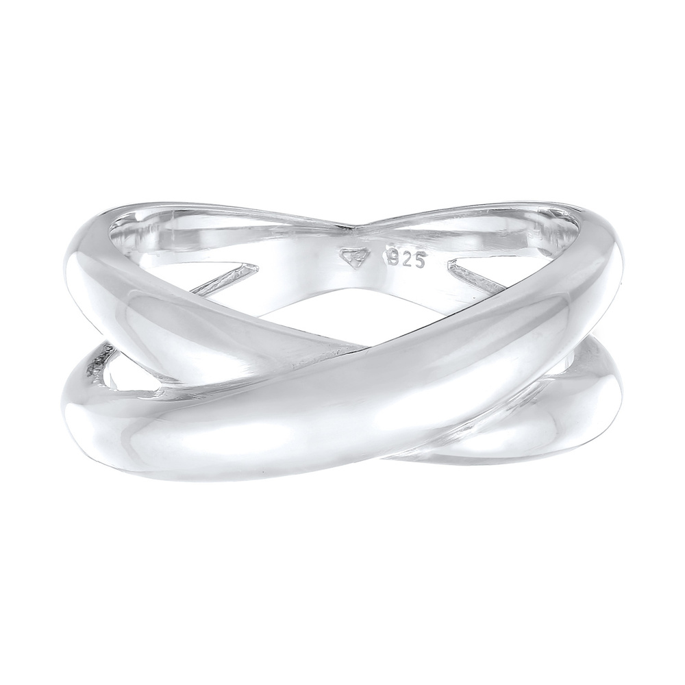 Elli Elli Bague Femmes enroulement forme de X croix tendance en argent sterling 925 Bague