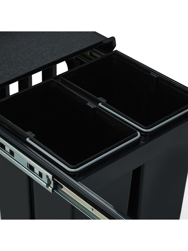relaxdays Mülltrennsystem Schwarz 1x15L   2x8L günstig kaufen onesize