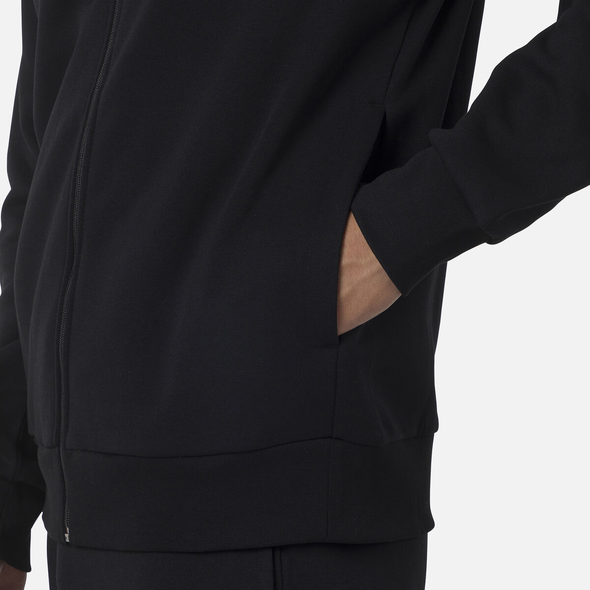 Herrensweatshirt mit Kapuze, Logo und durchgehendem Reißverschluss