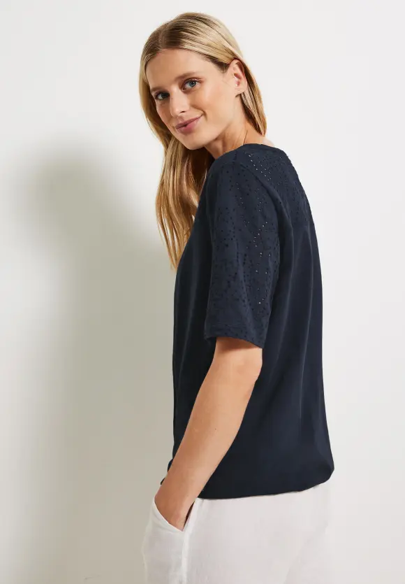 CECIL Jersey Materialmix Shirt