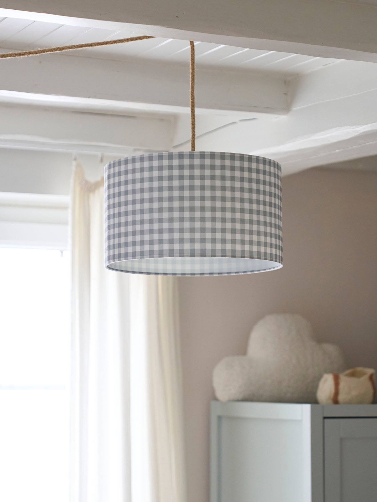 Abat-jour pour suspension vichy bleu