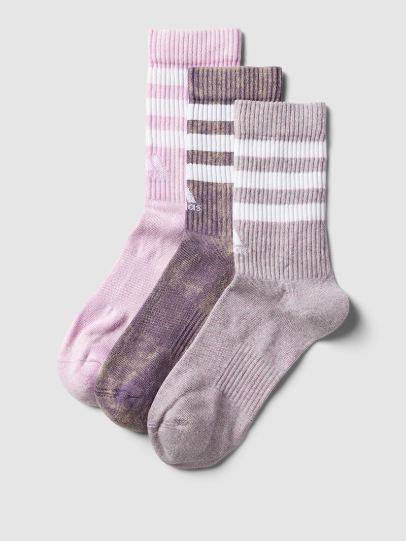 Socken mit Label-Stitching im 3er-Pack in flieder