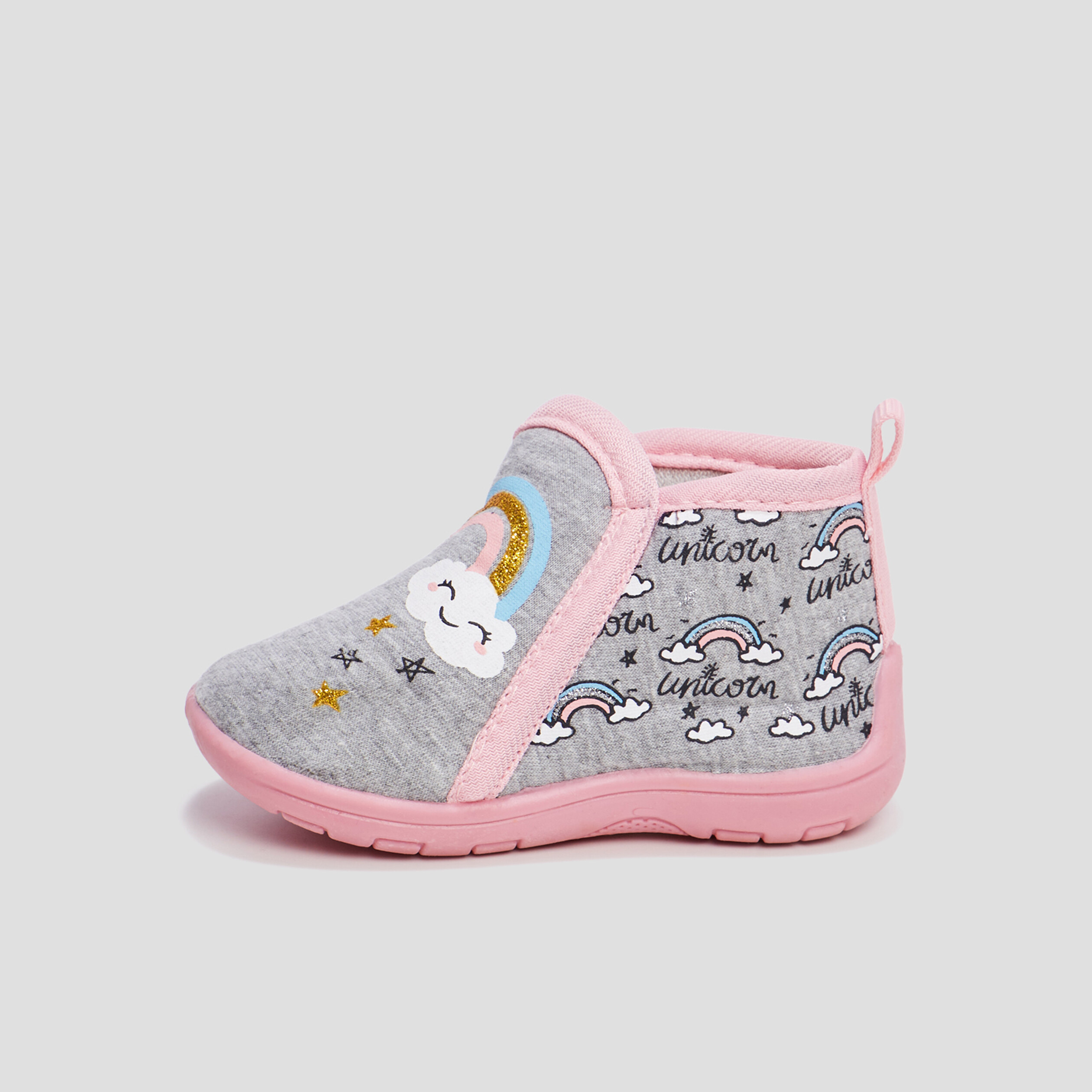Chaussons bottillons gris bébé fille | La Halle