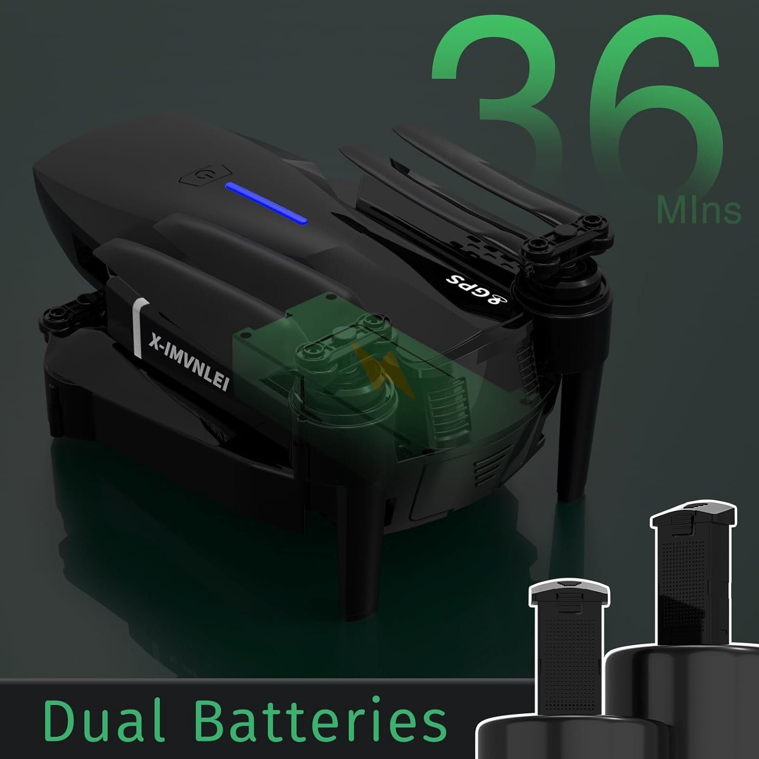 X-IMVNLEI X9 GPS follow me GPS auto return RC Quadrocopter Drohne (mit Kamera UHD 4K Faltbar video Drohnen mit Einstellbarer 110)
