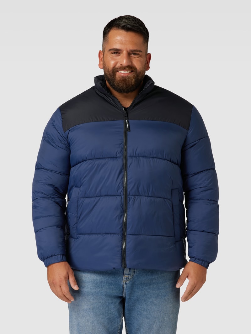 PLUS SIZE Steppjacke im Two-Tone-Design Modell 'TOBY' in dunkelblau