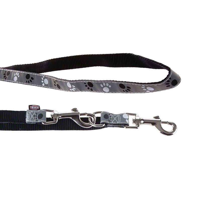 Sparset Trixie Hundeleine + Halsband Pfoten Silver Reflect | bitiba