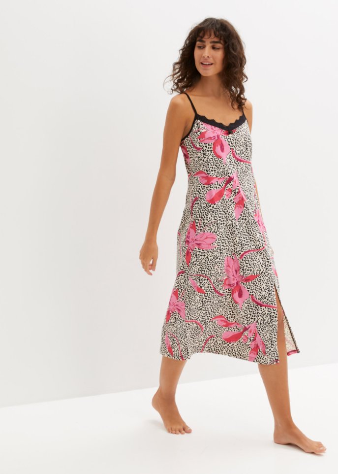 Spaghetti Nachtkleid mit Spitze
