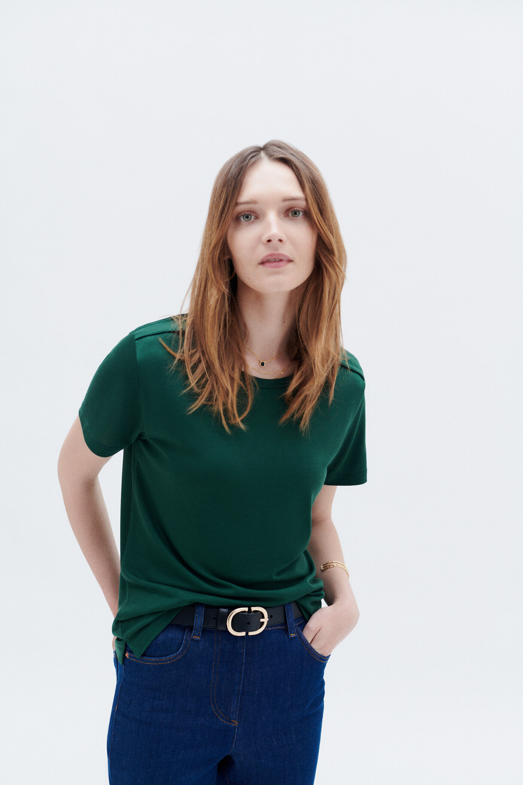 T-shirt tsofie vert fonce femme