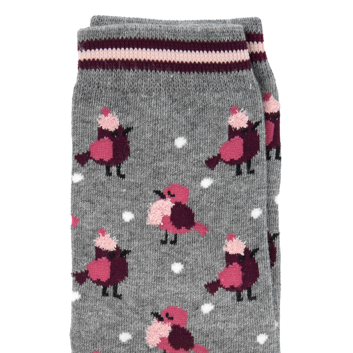 1 Paar Damen Socken mit Vögel-Motiv