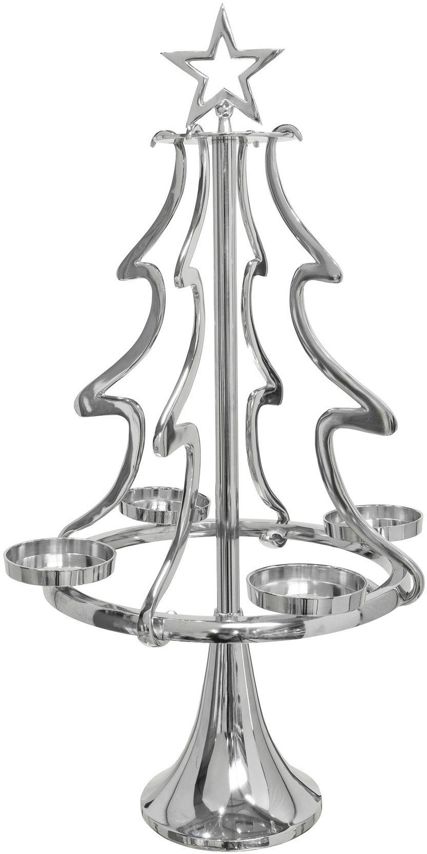 my home Adventsleuchter Tannenbaum, Weihnachtsdeko (1 St), Kerzenständer aus Aluminium, Höhe 86 cm